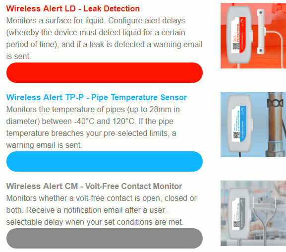 Wireless Alert TP-P - Battery-powered pipe temperature sensor