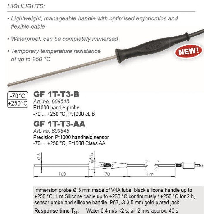 PT 1000 CAPTEUR de température Silicone à 200° C Sonde solaire EUR